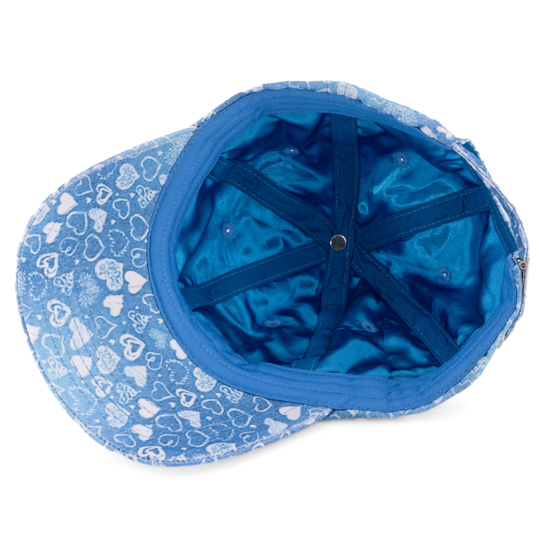 Blue Hearts Satin-Lined Baseball Hat fleur, fleurdelis, football, new orleans, neworleans, nola, saints, who dat, whodat by Expression Tees