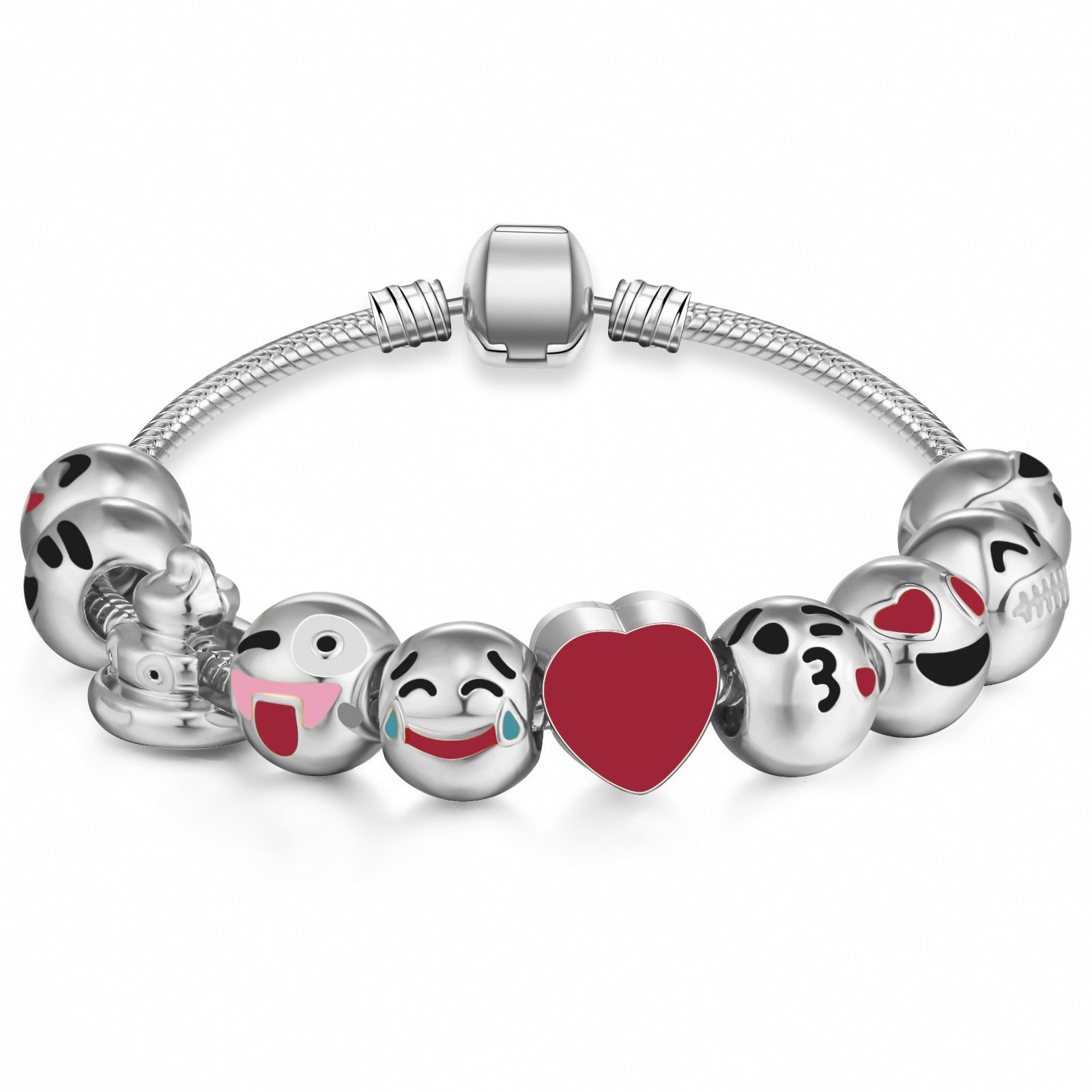 Emoji Slide Bracelets - Style #3 Emoji Jewelry, emoticon, pandora, smiley face by Expression Tees