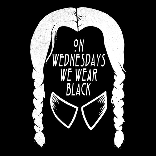 On Wednesdays, We Wear Black Mens T-shirt addams, family, gomez, morticia, pugsly, ricci, Wednesday by Expression Tees