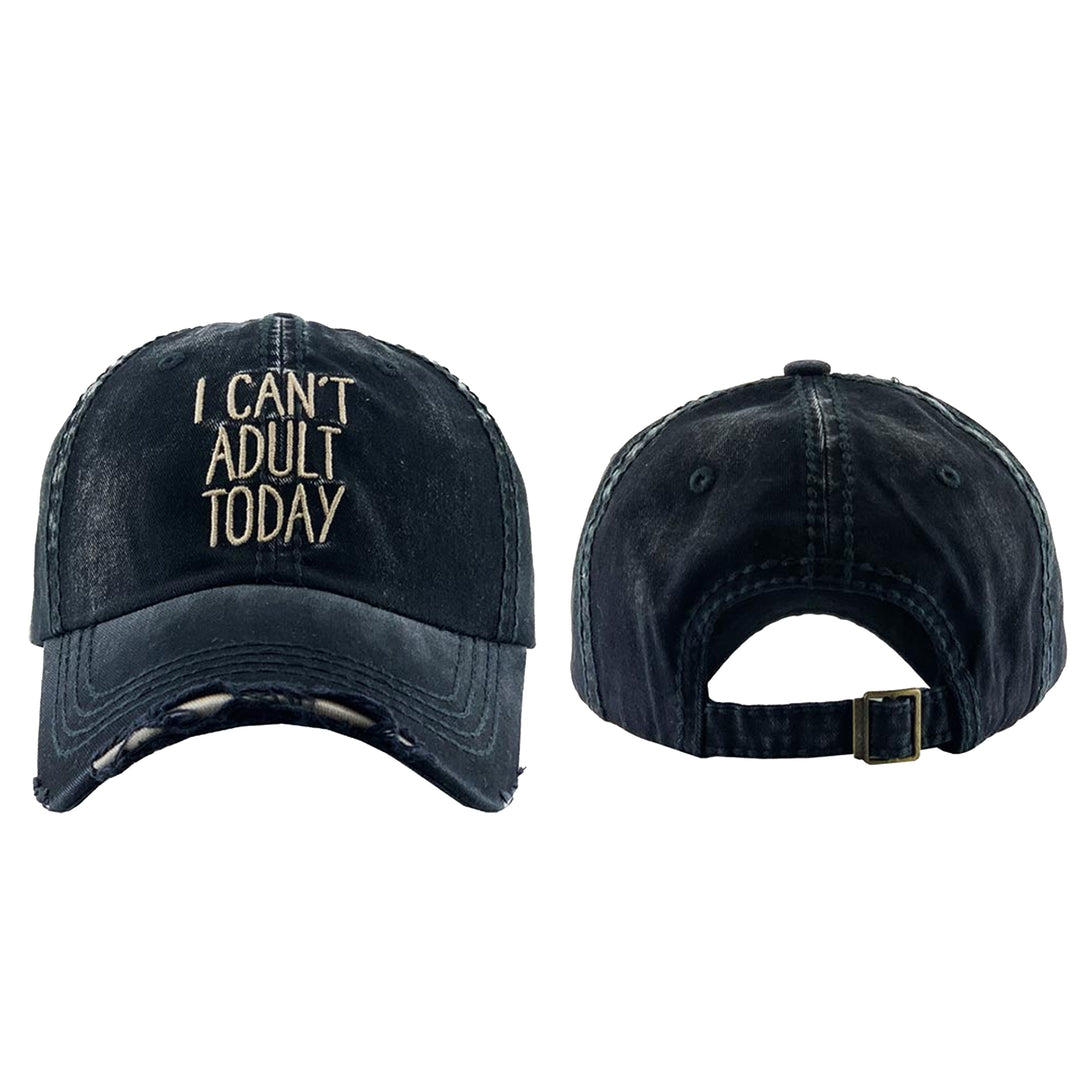 I Can't Adult Today Vintage Baseball Cap adulting, i cant adult today, lazy by Expression Tees