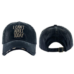 I Can't Adult Today Vintage Baseball Cap adulting, i cant adult today, lazy by Expression Tees