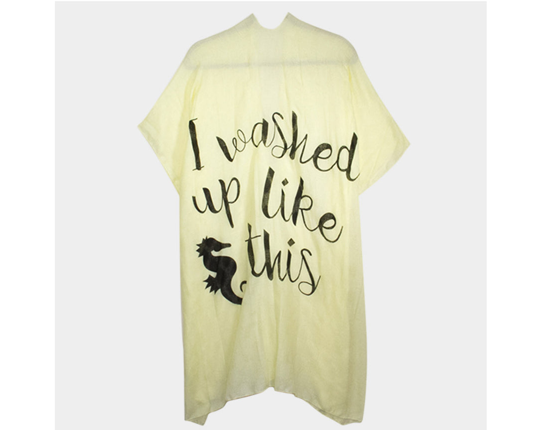 I Washed Up Like This Sea Horse Sheer Cover-Up Kimono Poncho | Easy On & Off Open Front | Perfect for the Beach, Covering Up Bathing Suit bathing suit, beach, bikini, coverup, kimono, pool, poolside, suntanning, tanning by Expression Tees