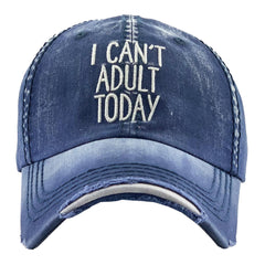 I Can't Adult Today Vintage Baseball Cap adulting, i cant adult today, lazy by Expression Tees