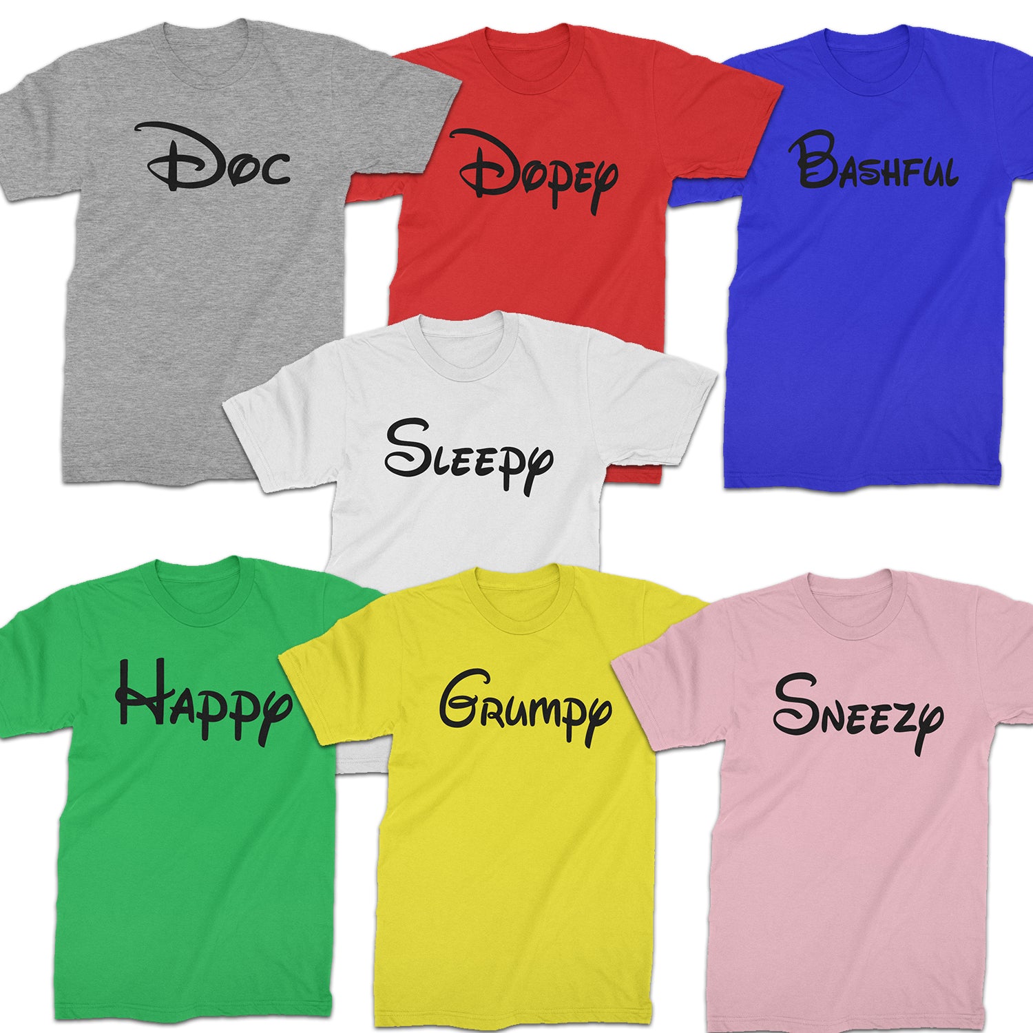Seven Dwarfs Mens T-Shirt Group Halloween Costume