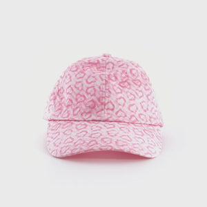 Pink Hearts Satin-Lined Baseball Hat