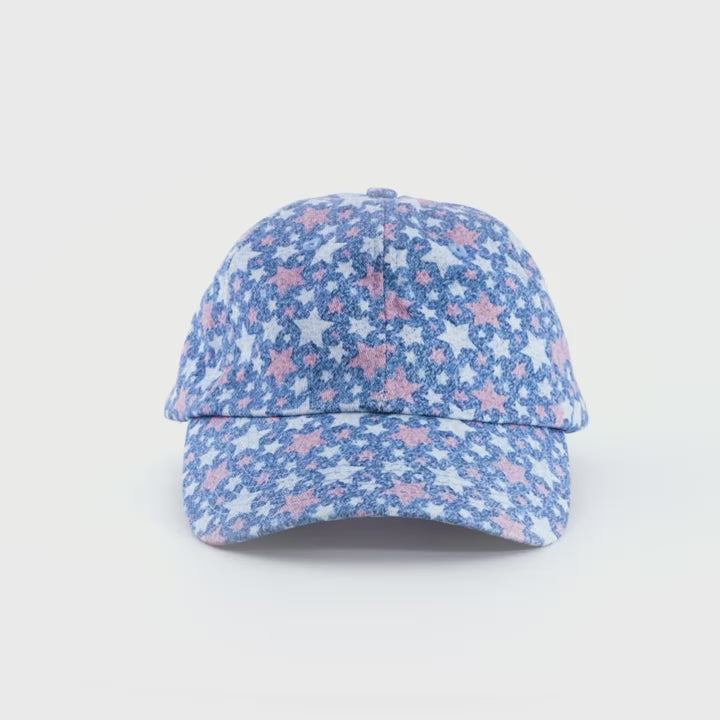 Blue Stars Satin-Lined Baseball Hat