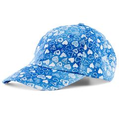 Blue Hearts Satin-Lined Baseball Hat fleur, fleurdelis, football, new orleans, neworleans, nola, saints, who dat, whodat by Expression Tees