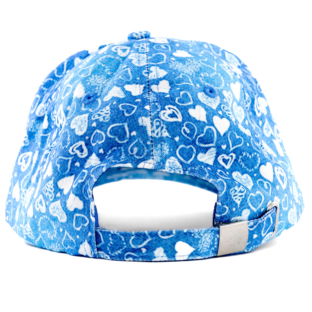 Blue Hearts Satin-Lined Baseball Hat fleur, fleurdelis, football, new orleans, neworleans, nola, saints, who dat, whodat by Expression Tees
