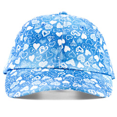 Blue Hearts Satin-Lined Baseball Hat fleur, fleurdelis, football, new orleans, neworleans, nola, saints, who dat, whodat by Expression Tees