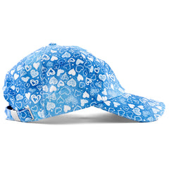 Blue Hearts Satin-Lined Baseball Hat fleur, fleurdelis, football, new orleans, neworleans, nola, saints, who dat, whodat by Expression Tees