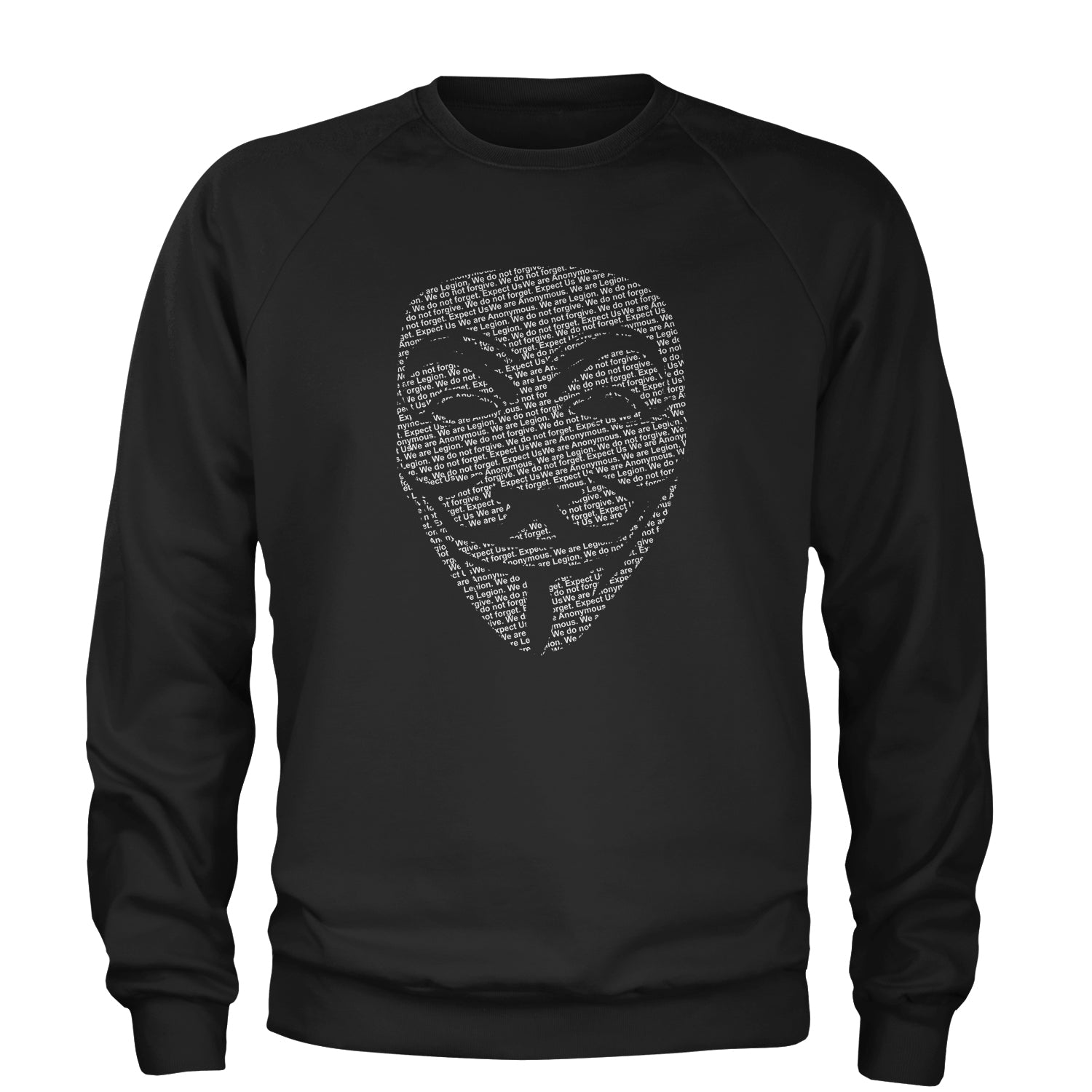 V For Vendetta Anonymous Mask Adult Crewneck Sweatshirt #expressiontees by Expression Tees