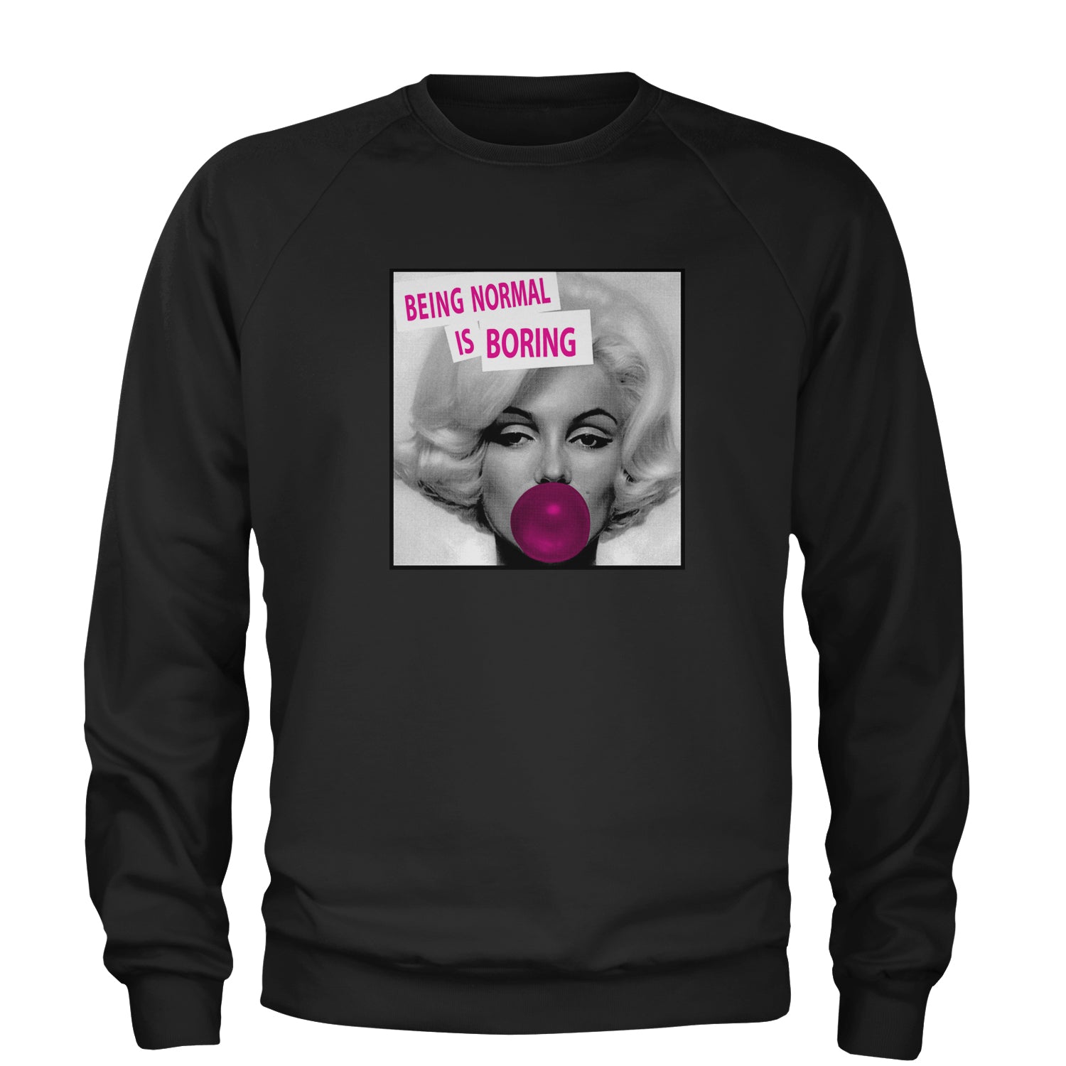 Marilyn Monroe Being Normal Is Boring Adult Crewneck Sweatshirt art, iconic, marilyn, monroe, pop by Expression Tees