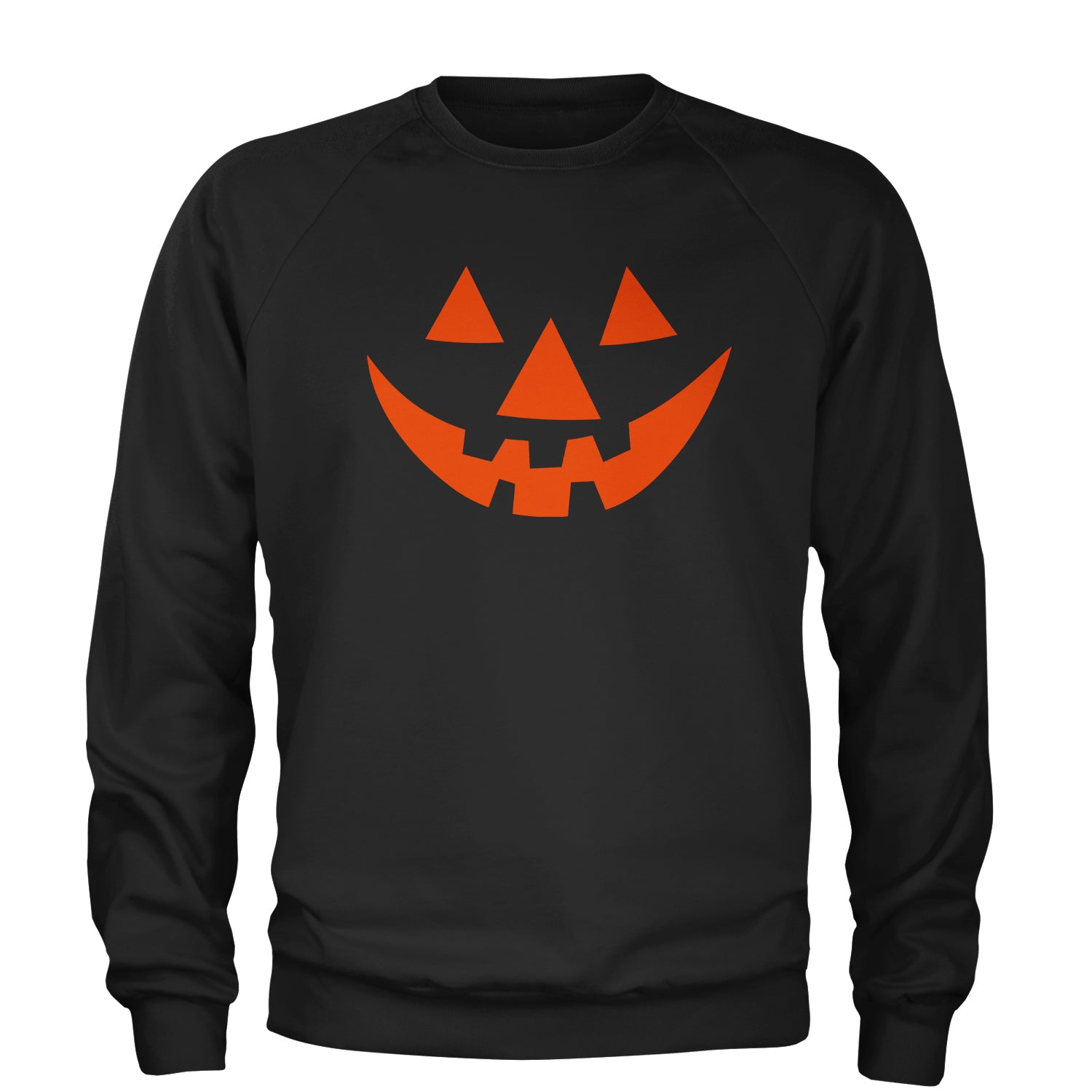 Pumpkin Face (Orange Print) Adult Crewneck Sweatshirt costume, dress, dressup, eve, halloween, hallows, jackolantern, party, up by Expression Tees