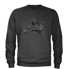 Native American Kokopelli Southwest Adult Crewneck Sweatshirt american, hopi, indian, native, navajo by Expression Tees
