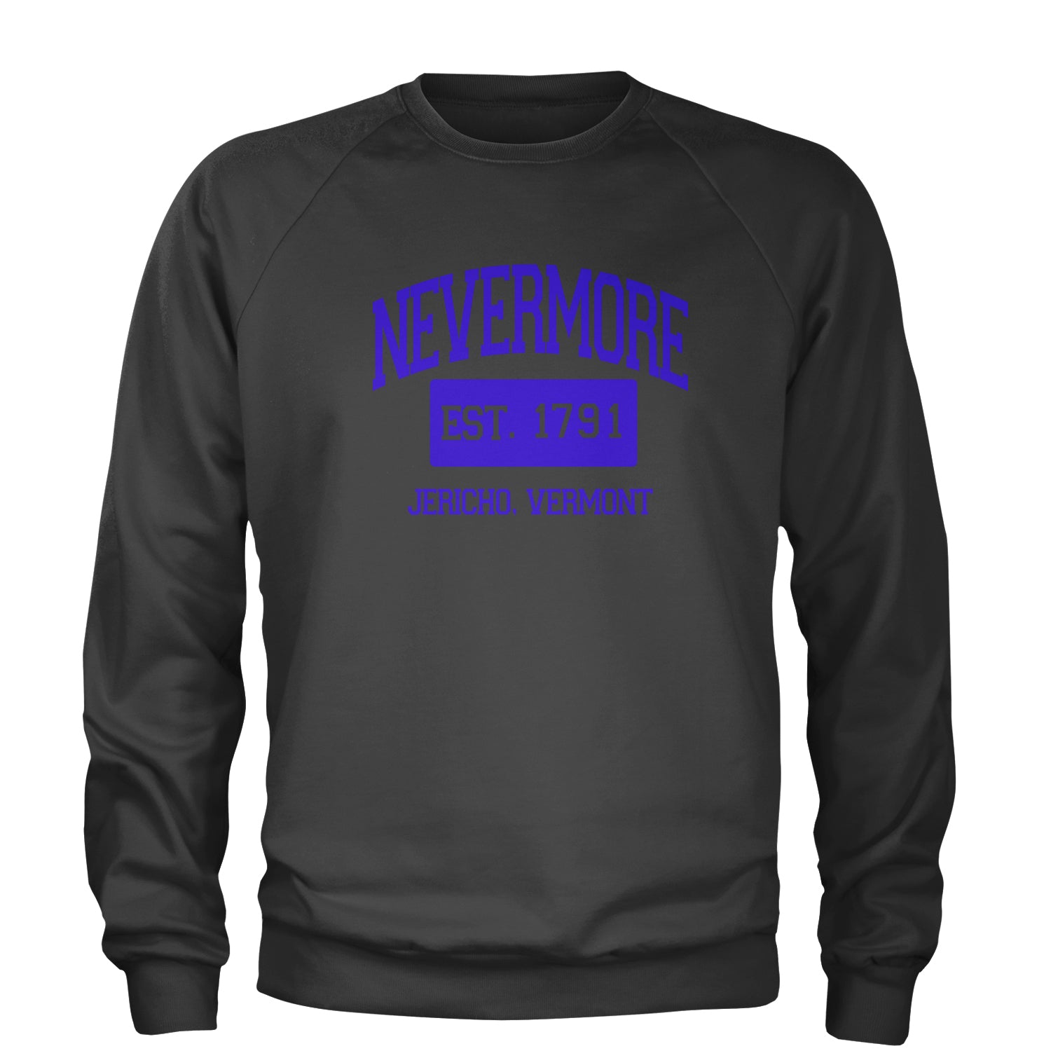 Nevermore Academy Wednesday Adult Crewneck Sweatshirt addams, family, gomez, morticia, pugsly, ricci, Wednesday by Expression Tees