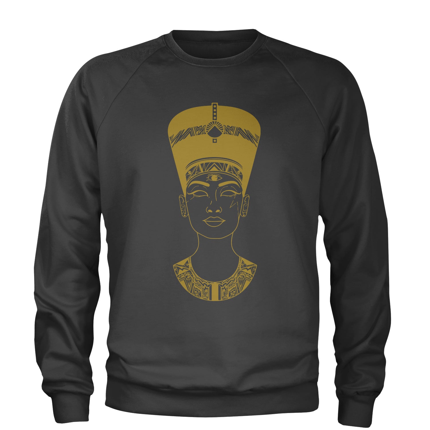 Nefertiti Egyptian Queen Adult Crewneck Sweatshirt african, american, aten, egyptian, goddess by Expression Tees