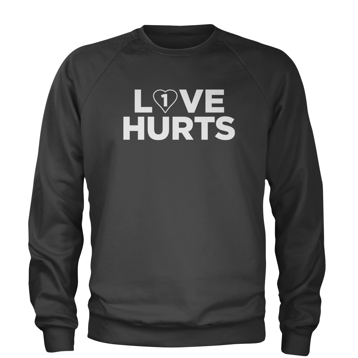 Love Hurts Philadelphia Adult Crewneck Sweatshirt birds, football, go, philly by Expression Tees