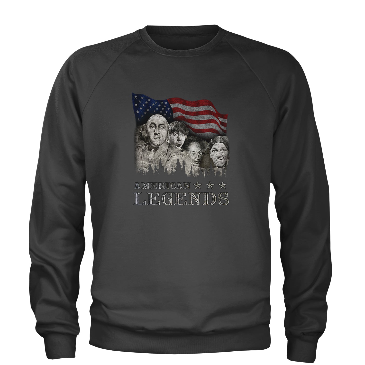 Mount RushMorons 3 Stooges Classic Retro TV Comedy Adult Crewneck Sweatshirt