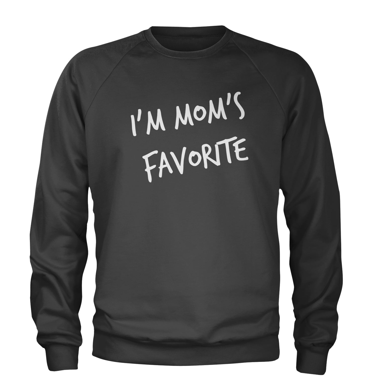 I'm Mom's Favorite Adult Crewneck Sweatshirt bear, buck, mama, papa by Expression Tees