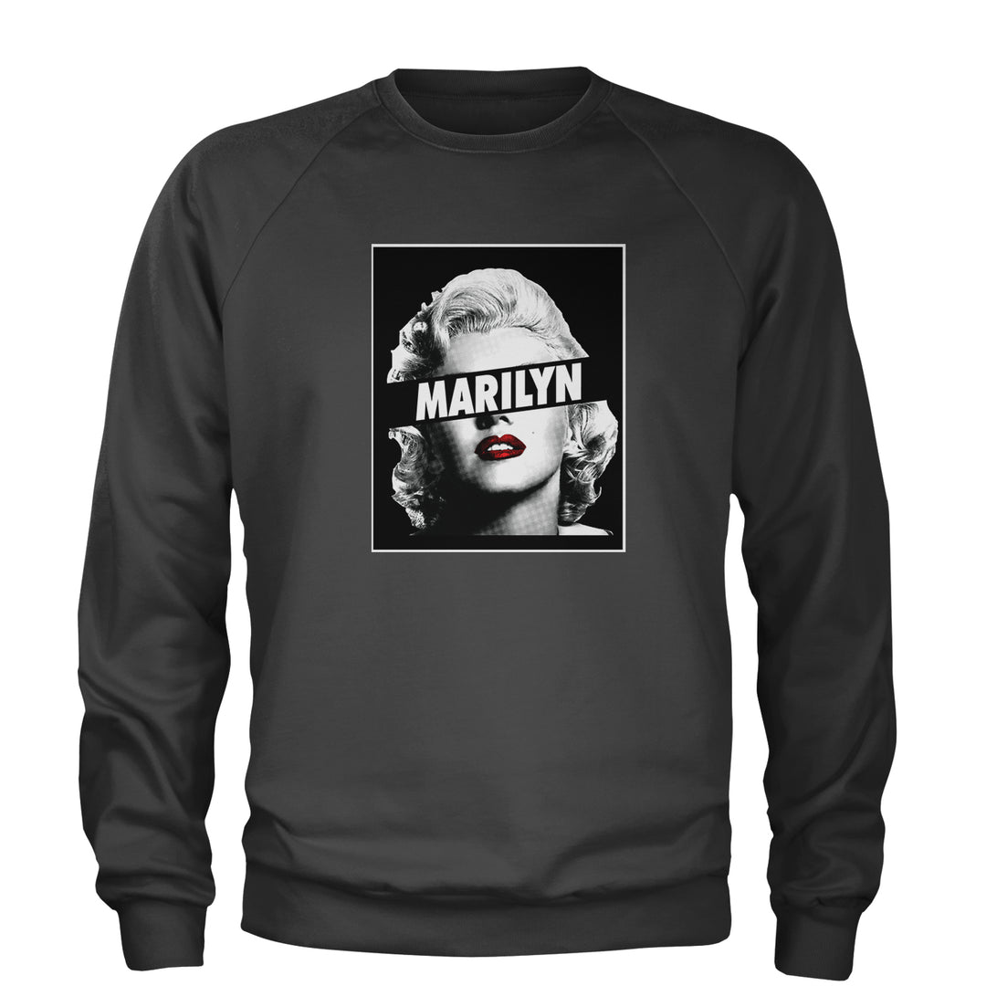 Marilyn Monroe Censored Adult Crewneck Sweatshirt american, icon, marilyn, monroe by Expression Tees