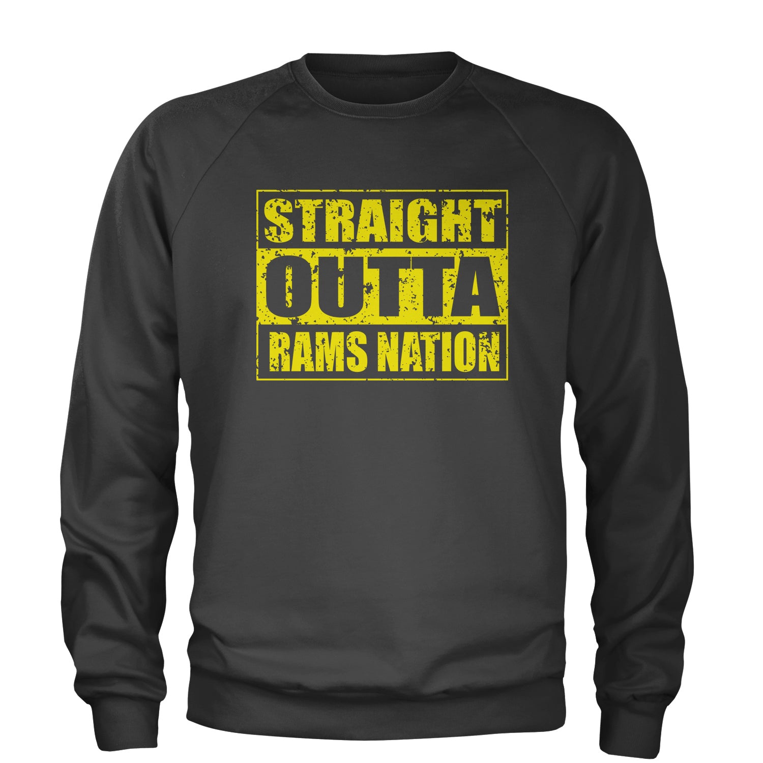 Straight Outta Rams Nation Adult Crewneck Sweatshirt california, football, jersey by Expression Tees