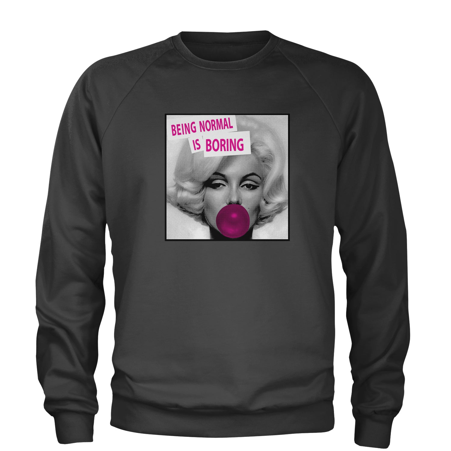 Marilyn Monroe Being Normal Is Boring Adult Crewneck Sweatshirt art, iconic, marilyn, monroe, pop by Expression Tees