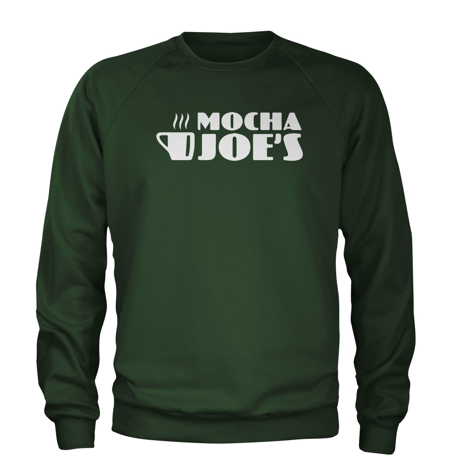 Mocha Joe's Enthusiastic Coffee Adult Crewneck Sweatshirt coffee, cup, david, enthusiasm, joe, mocha, of by Expression Tees