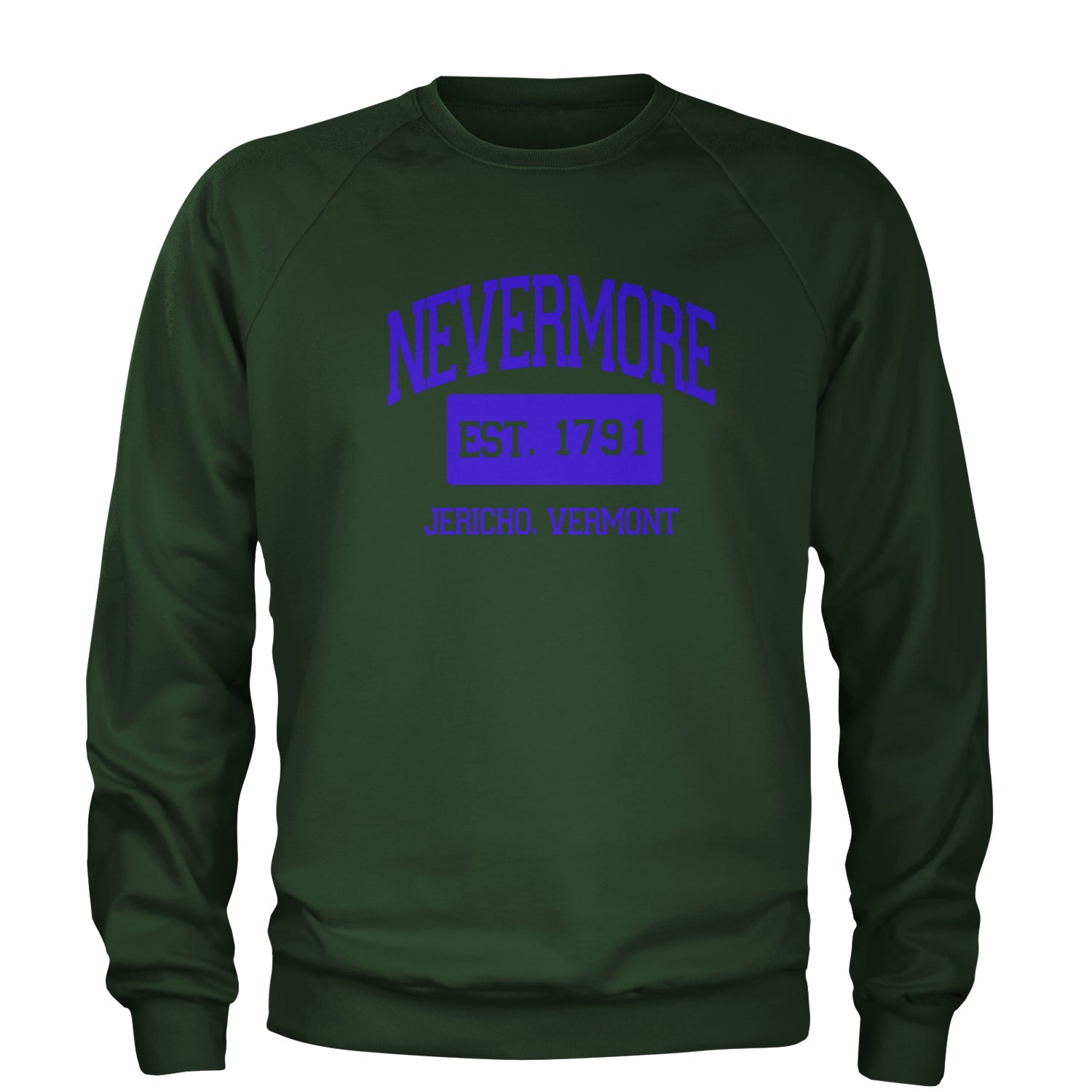 Nevermore Academy Wednesday Adult Crewneck Sweatshirt addams, family, gomez, morticia, pugsly, ricci, Wednesday by Expression Tees