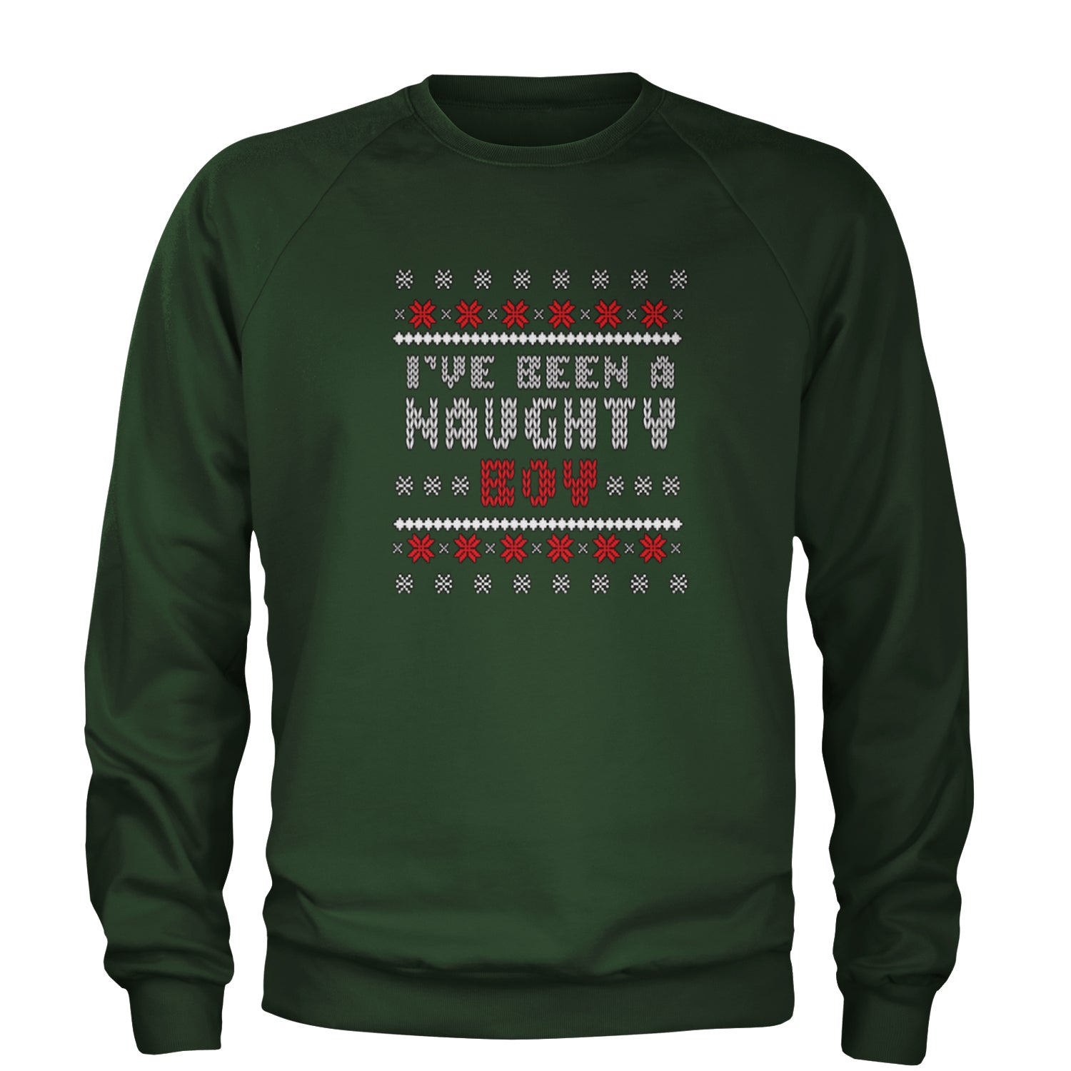 I've Been A Naughty Boy Ugly Christmas Adult Crewneck Sweatshirt list, naughty, nice, santa, ugly, xmas by Expression Tees