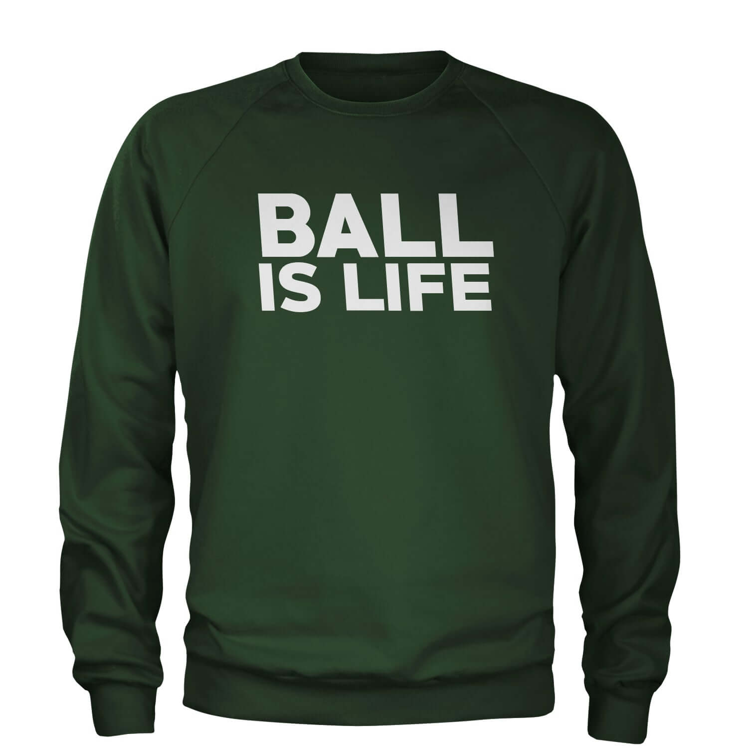 Ball Is Life Adult Crewneck Sweatshirt baseball, basketball, football by Expression Tees