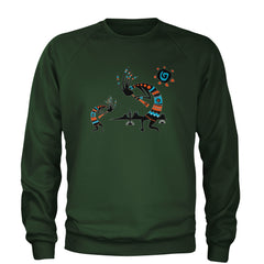 Native American Kokopelli Southwest Adult Crewneck Sweatshirt american, hopi, indian, native, navajo by Expression Tees