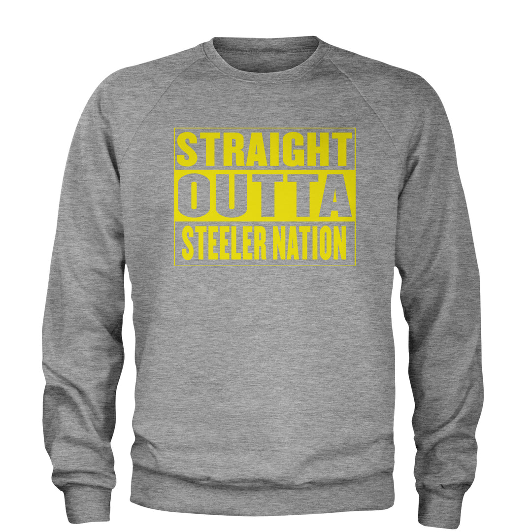 Straight Outta Steeler Nation Football  Adult Crewneck Sweatshirt