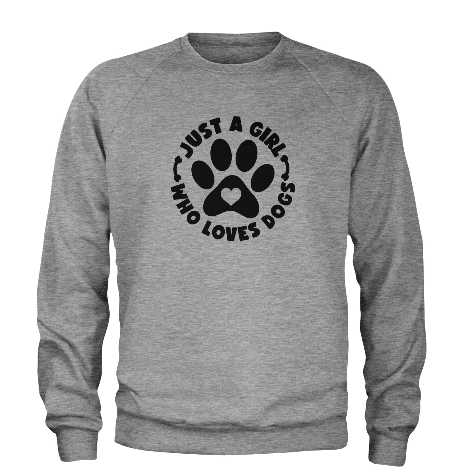 Dogs Just A Girl Who Loves DOGS Adult Crewneck Sweatshirt dog, puppy, rescue by Expression Tees