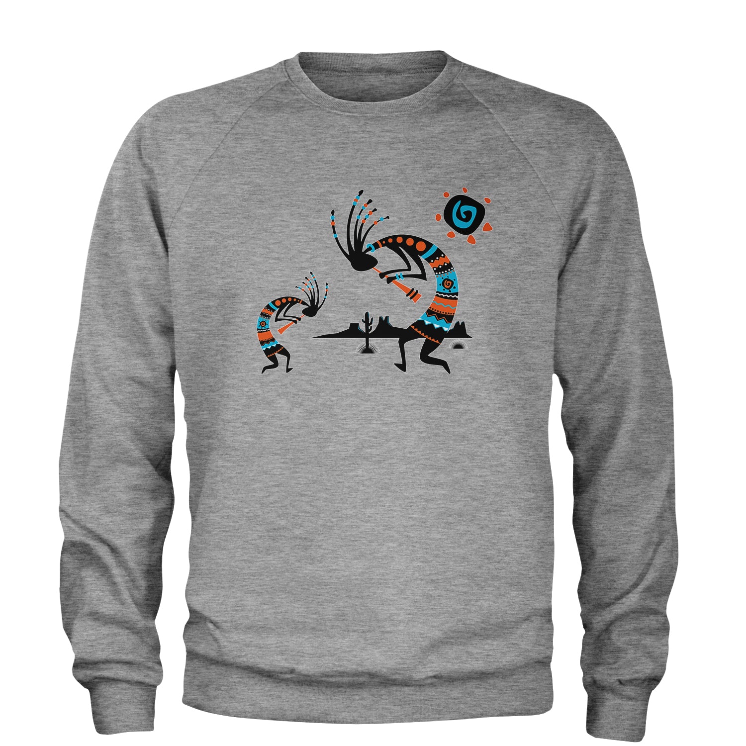 Native American Kokopelli Southwest Adult Crewneck Sweatshirt american, hopi, indian, native, navajo by Expression Tees