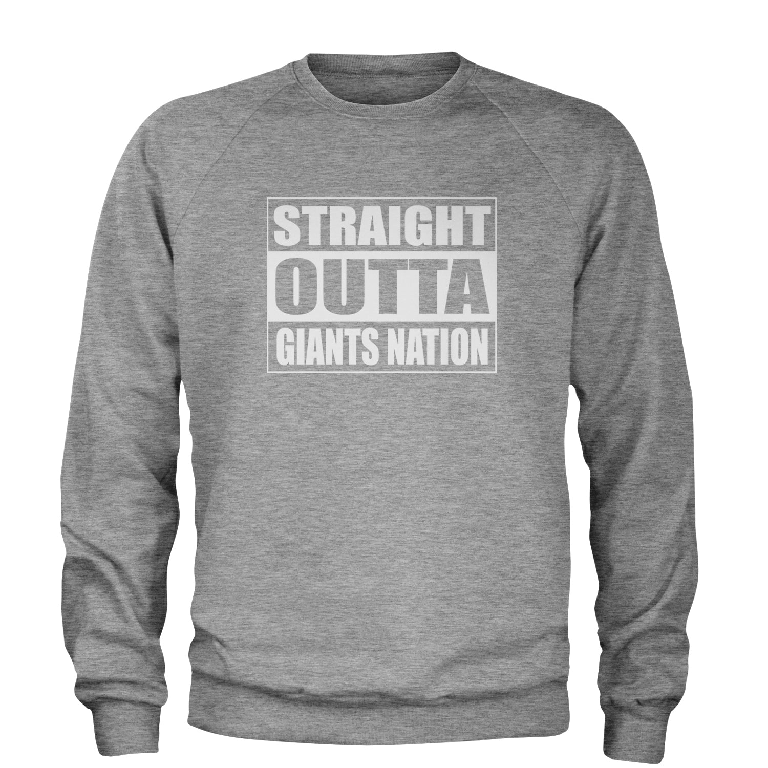 Straight Outta Giants Nation Adult Crewneck Sweatshirt bleed, blue, football, giants, new, ny, york by Expression Tees