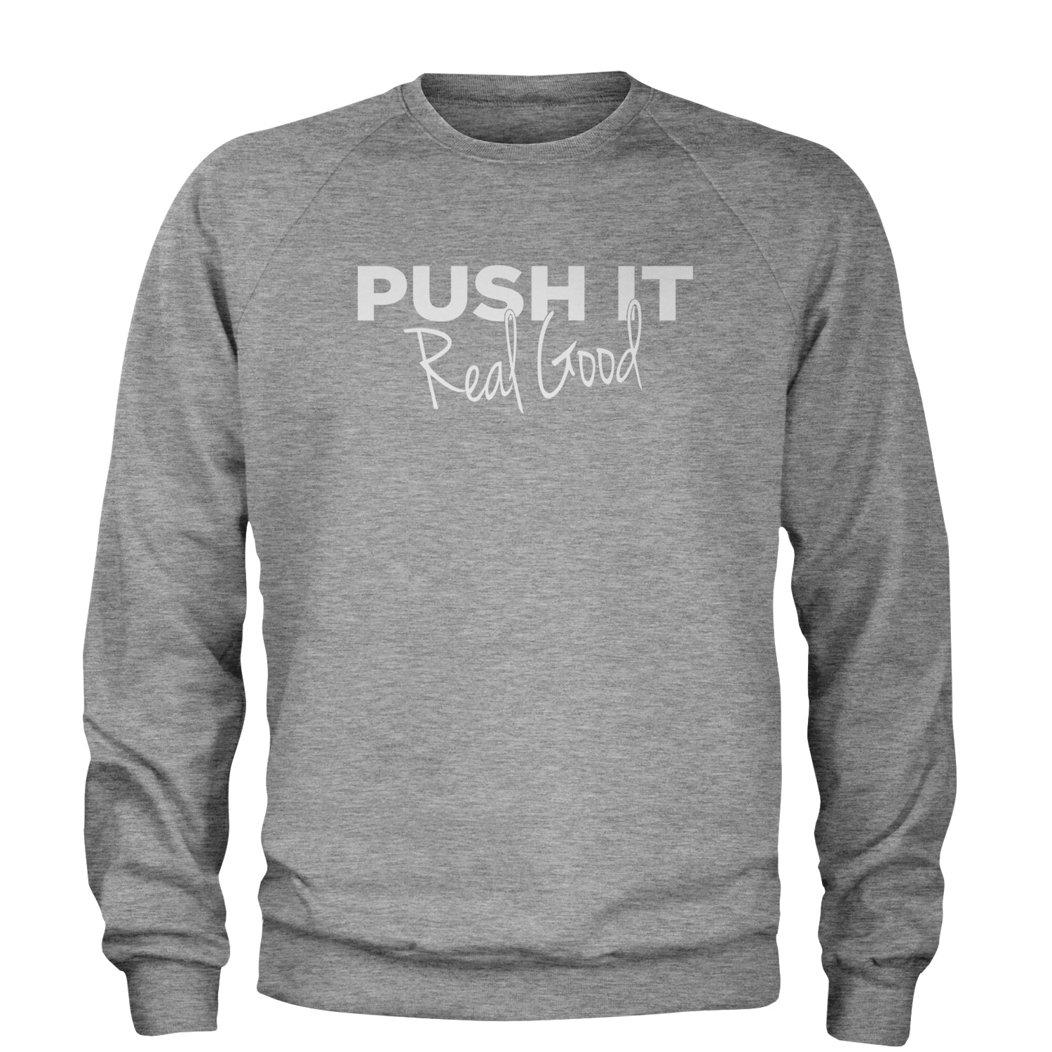 Push It Real Good Adult Crewneck Sweatshirt mix, mixtape, nkotb, tape, tour by Expression Tees
