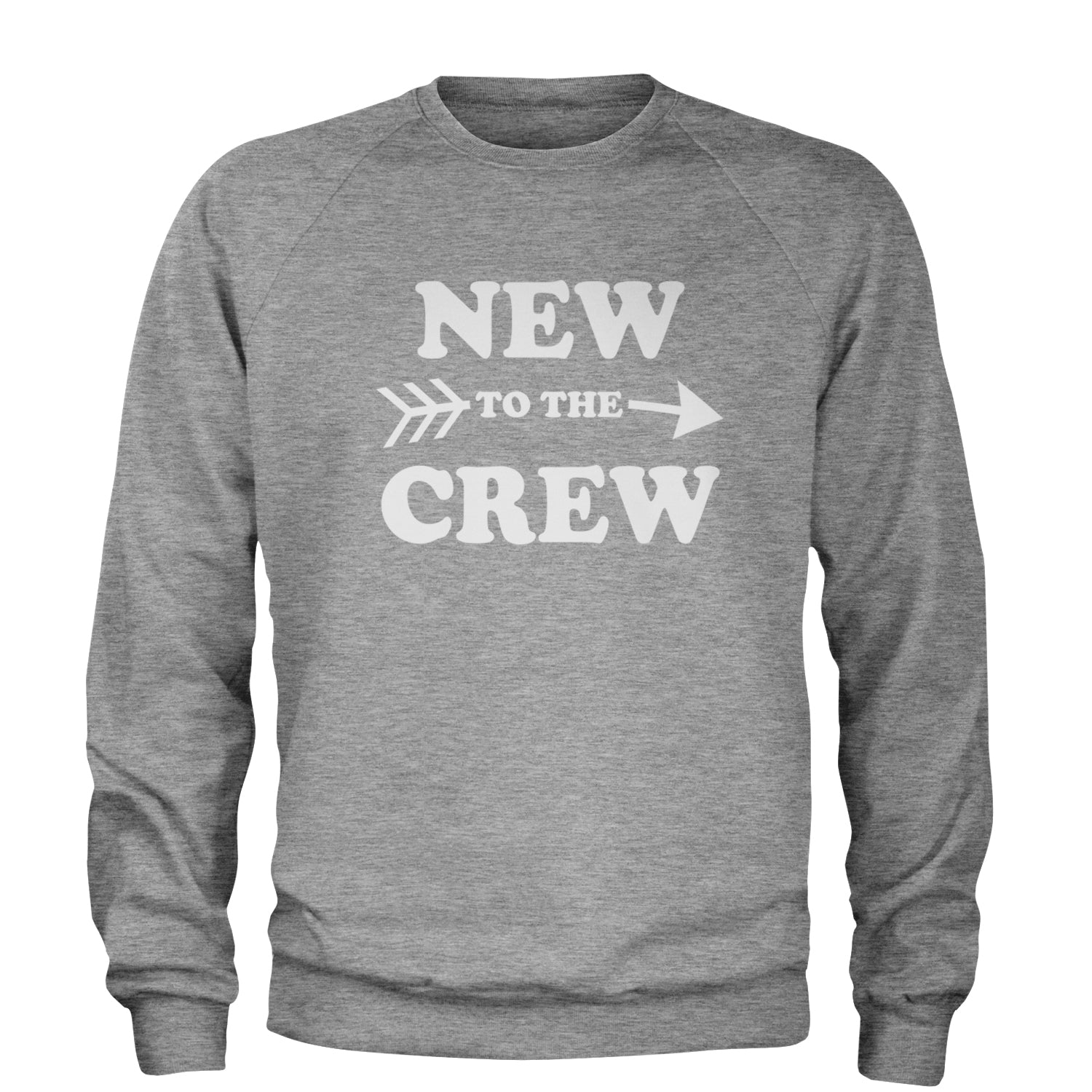 New To The Crew Adult Crewneck Sweatshirt announcement, baby, cousin, gender, newborn, reveal, toddler by Expression Tees
