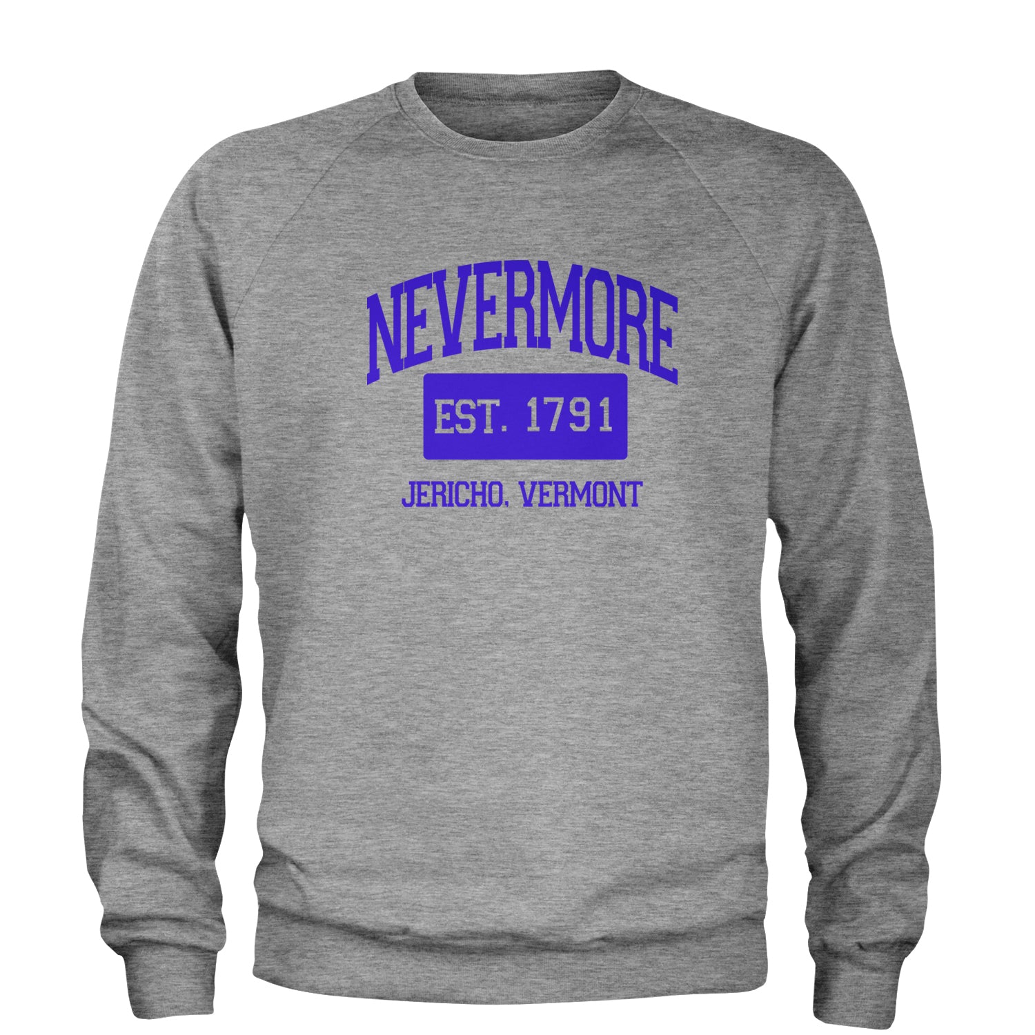 Nevermore Academy Wednesday Adult Crewneck Sweatshirt addams, family, gomez, morticia, pugsly, ricci, Wednesday by Expression Tees