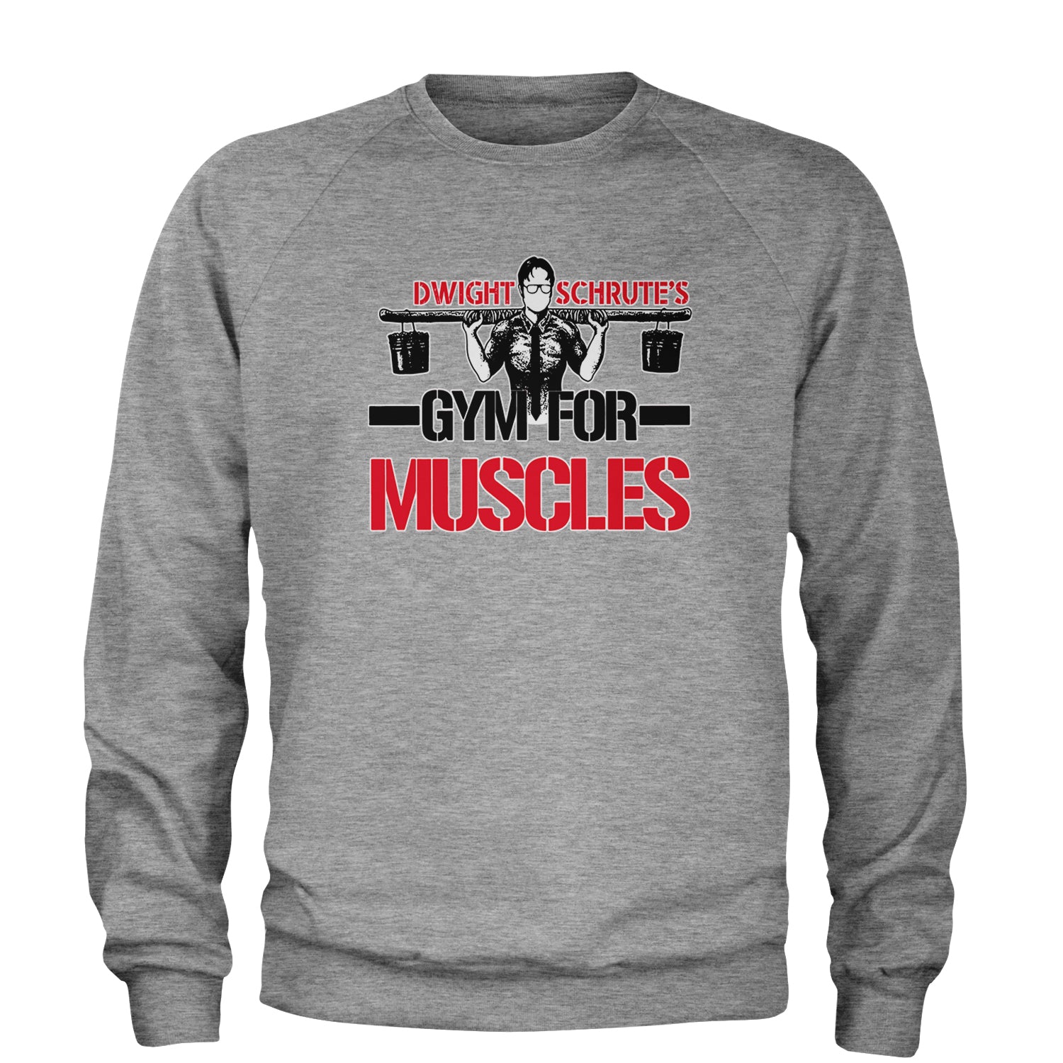 Dwight Schrute Gym For Muscles Office Workout Adult Crewneck Sweatshirt