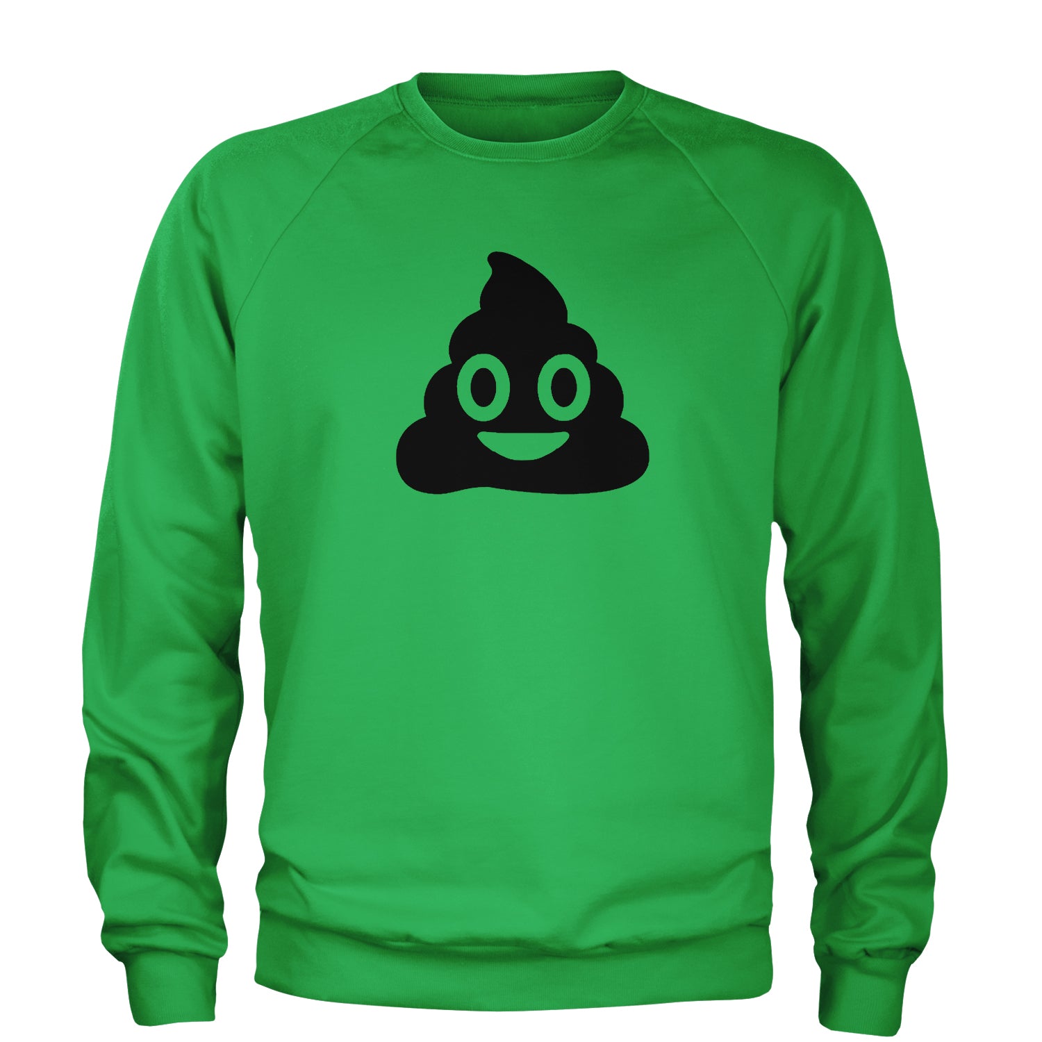 Emoticon Poop Face Smile Face Adult Crewneck Sweatshirt cosplay, costume, dress, emoji, emote, face, halloween, smiley, up, yellow by Expression Tees