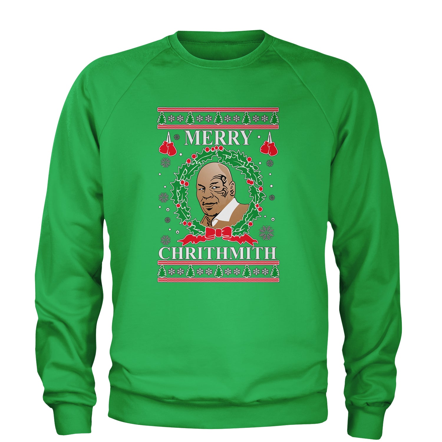 Merry Chrithmith Ugly Christmas Adult Crewneck Sweatshirt christmas, holiday, michael, mike, sweater, tyson, ugly by Expression Tees