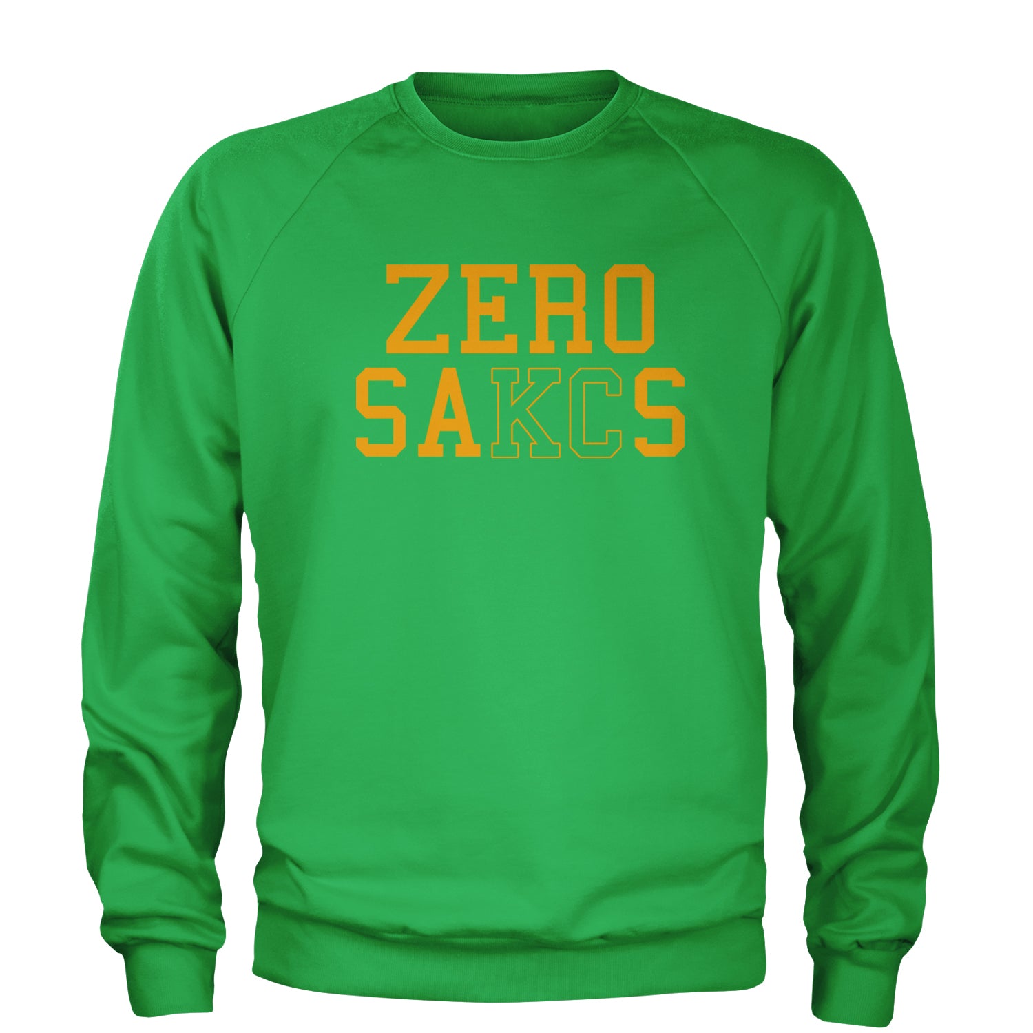Zero Sacks Kansas City Adult Crewneck Sweatshirt ball, brown, foot, football, kelc, orlando, patrick, sacks, sakcs by Expression Tees
