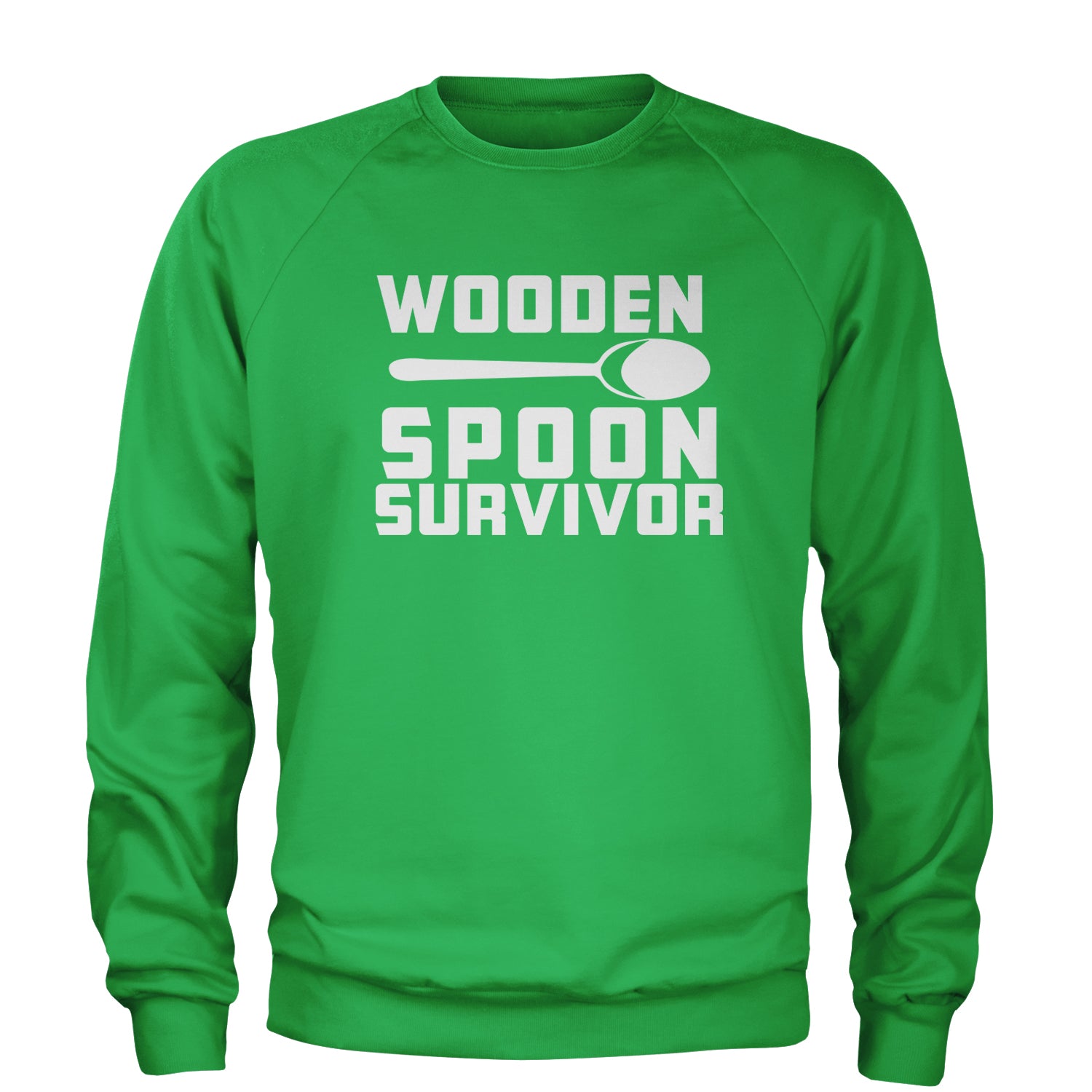 Wooden Spoon Survivor Adult Crewneck Sweatshirt funny, shirt, spoon, survivor, wooden by Expression Tees