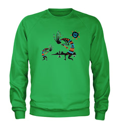 Native American Kokopelli Southwest Adult Crewneck Sweatshirt american, hopi, indian, native, navajo by Expression Tees