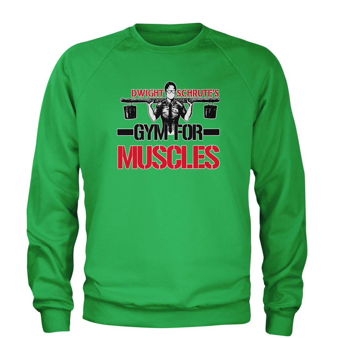 Dwight Schrute Gym For Muscles Office Workout Adult Crewneck Sweatshirt