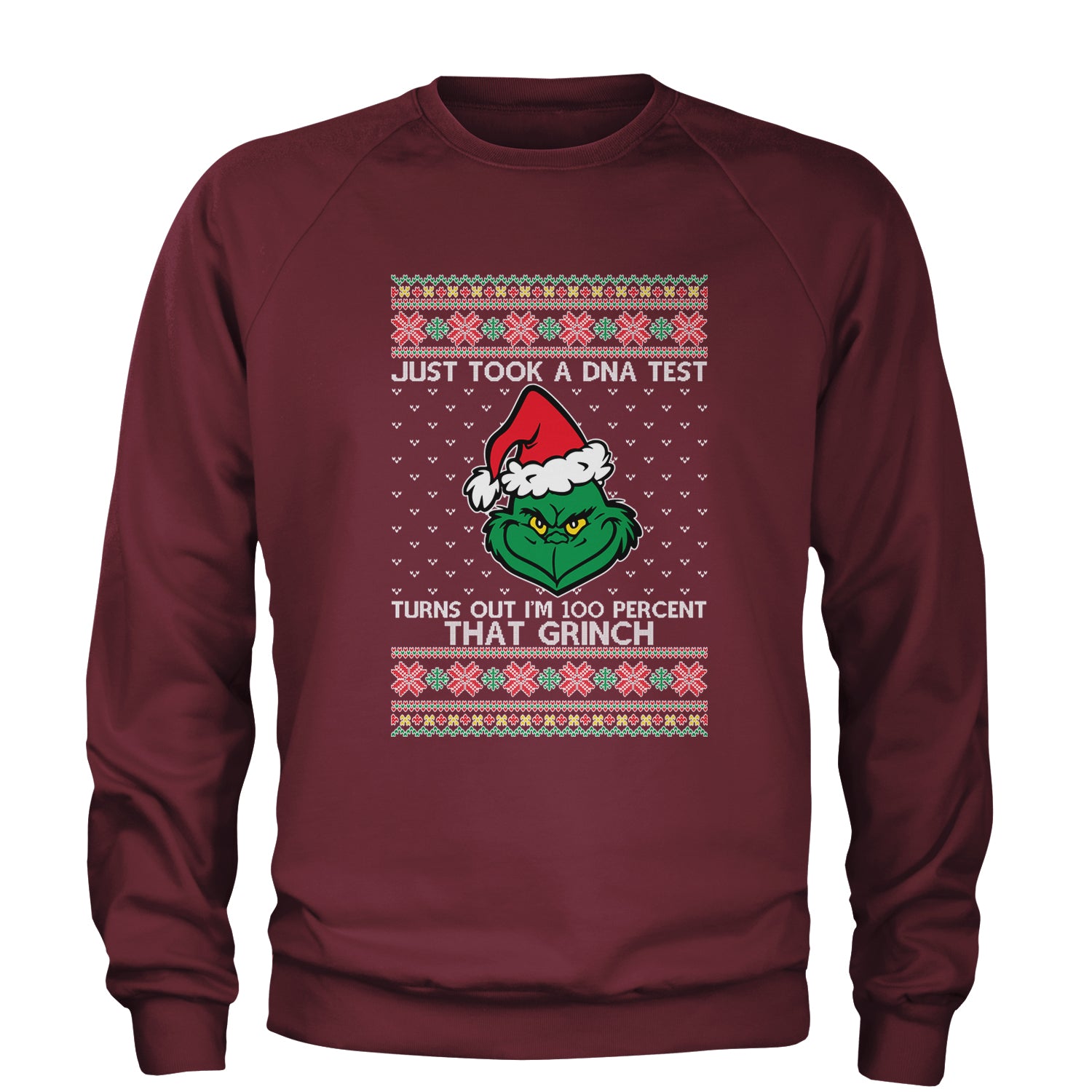 One Hundred Percent That Grinch Adult Crewneck Sweatshirt christmas, grinch, sweater, sweatshirt, ugly, xmas by Expression Tees