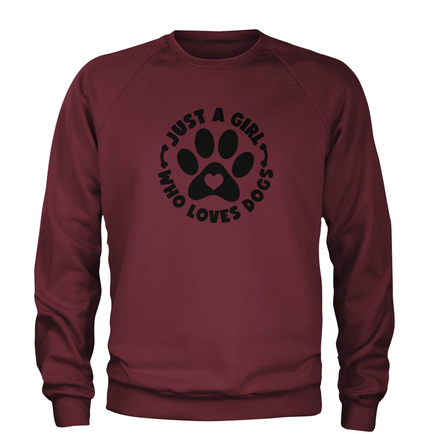 Dogs Just A Girl Who Loves DOGS Adult Crewneck Sweatshirt dog, puppy, rescue by Expression Tees