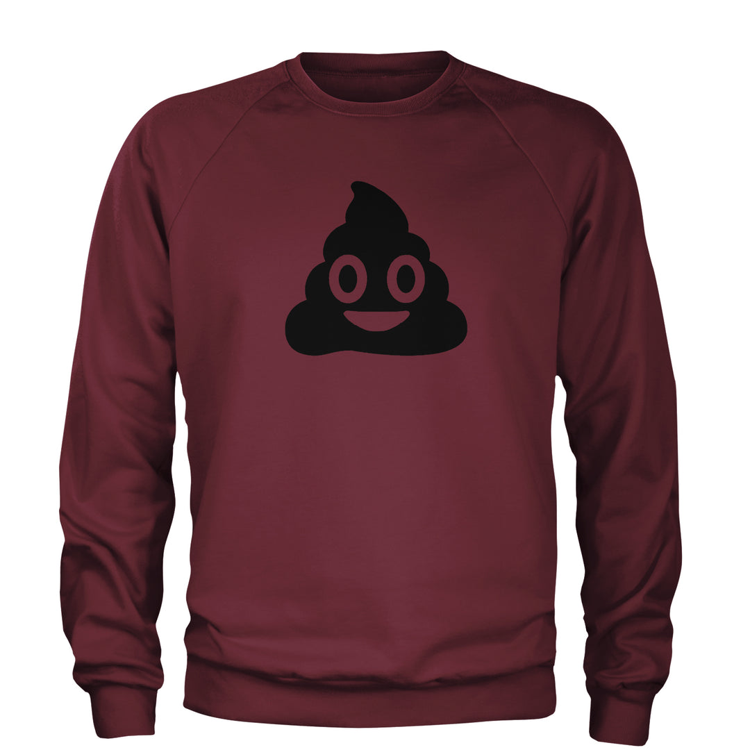 Emoticon Poop Face Smile Face Adult Crewneck Sweatshirt cosplay, costume, dress, emoji, emote, face, halloween, smiley, up, yellow by Expression Tees