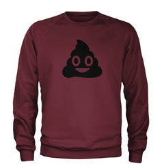 Emoticon Poop Face Smile Face Adult Crewneck Sweatshirt cosplay, costume, dress, emoji, emote, face, halloween, smiley, up, yellow by Expression Tees