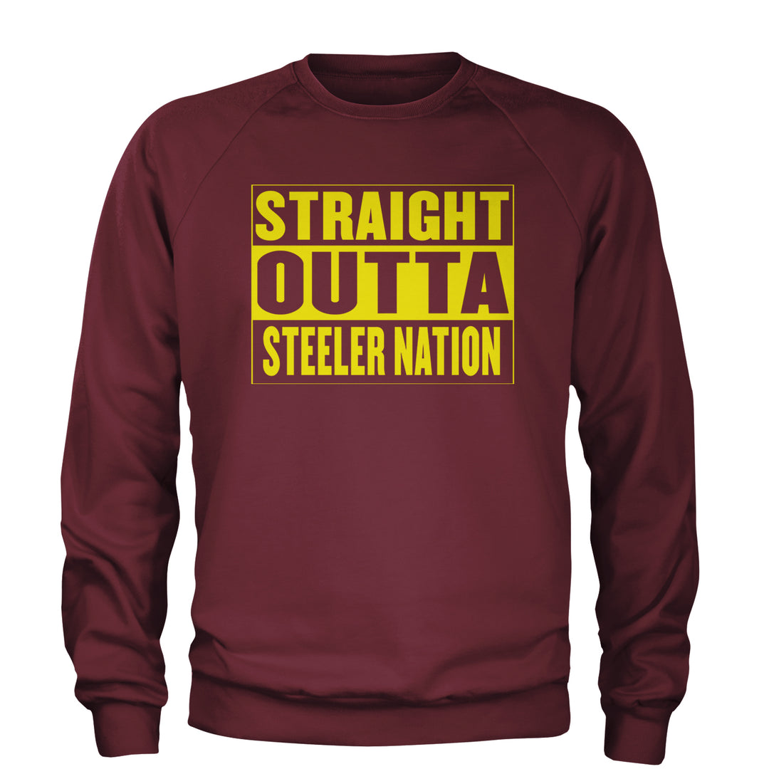 Straight Outta Steeler Nation Football  Adult Crewneck Sweatshirt